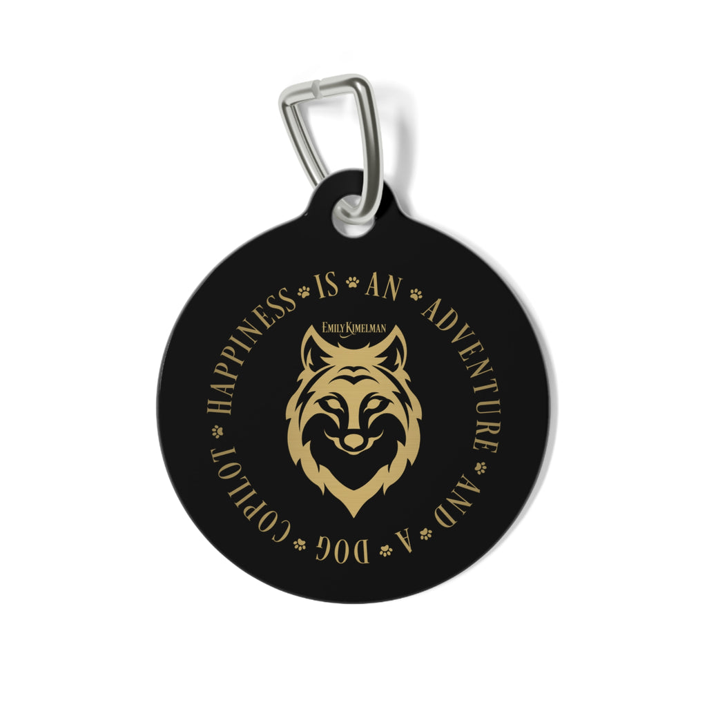 Happiness Is A Dog Pet Collar Tag