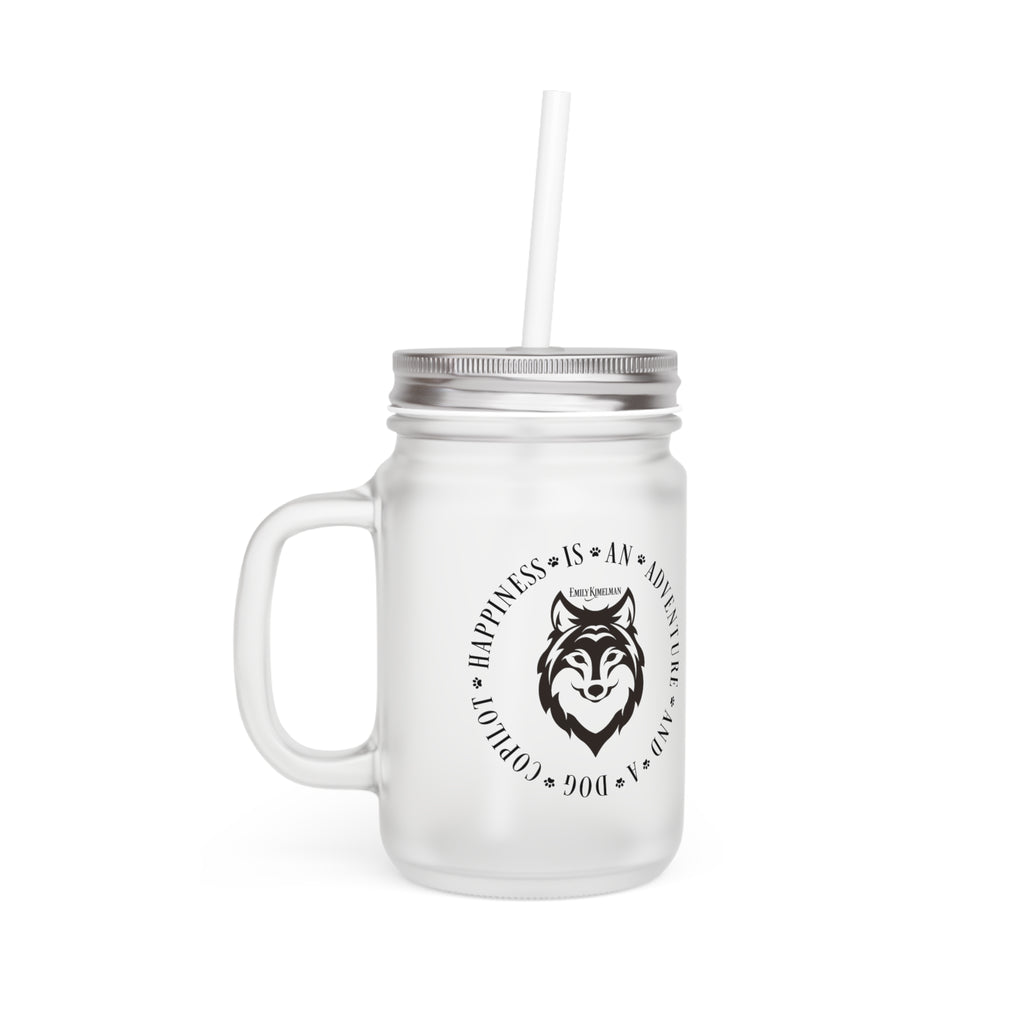 Happiness Is A Dog Mason Jar Mug