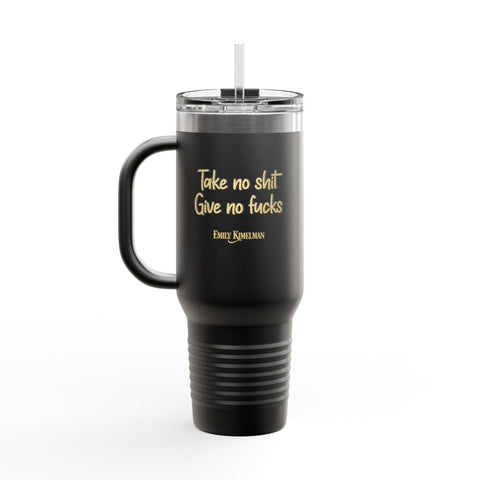 Take No Shit Insulated Travel Mug Black, 40oz