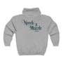Needs A Muzzle Unisex Full Zip Hooded Sweatshirt