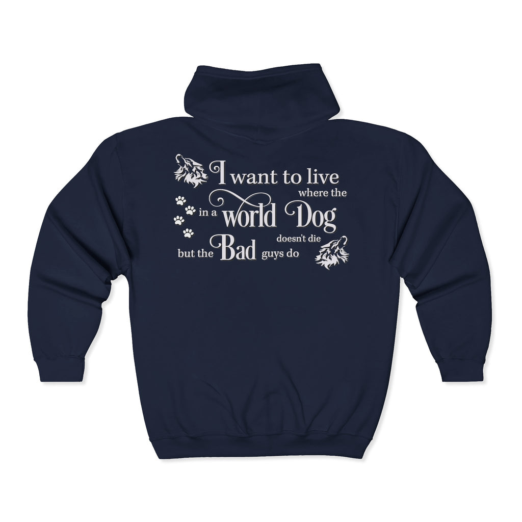 The Dog Doesn't Die Sydney Rye Mysteries Unisex Full Zip Hooded Sweatshirt