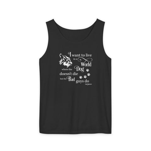 The Dog Doesn't Die Sydney Rye Mysteries Unisex Garment-Dyed Tank Top
